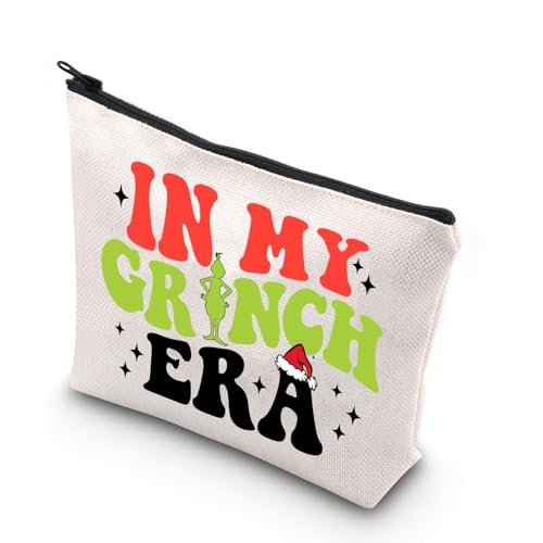 JNIAP Christmas Green Monster Makeup Bag - Zipper Pouch Inspired Gifts (In My Grinc)