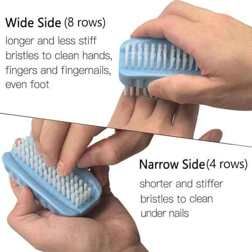 Nail Brush for Cleaning Fingernails Two Sided Hand Fingernail Scrub Brush Soft Stiff Nylon Bristles Nail Scrubber Brushes for Men Women Kids,2 PCS