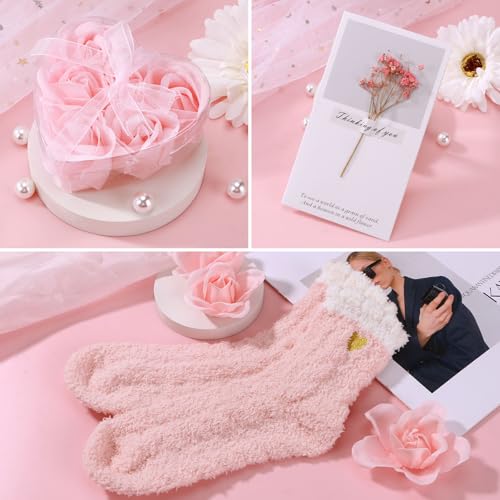 Birthday Gifts for Women Self Care Gift Set, Pink Relaxing Spa Gifts Basket Women Care Package Get Well Soon Gifts, Unique Christmas Presents for Mom Her Wife Sister Grandma, Thinking of You Gifts