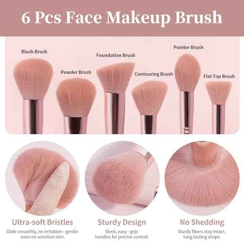 MAANGE Makeup Brush Set 51 PCS Professional Makeup Brushes for Foundation Powder Concealers Eye shadows Blending Blush Travel Make up Brush Kit (Pink)