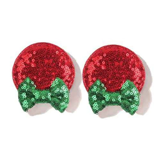 Ayesha Christmas Mouse Ears Hair Clips for Toddler Girls Red Mouse Bows Barrettes Hair Accessories for Baby Girls Toddler Kids Christmas Costume Party