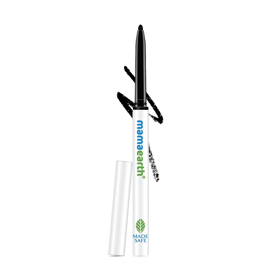MAMAEARTH Charcoal Black Kajal with Vitamin C & Chamomile, 0.35g