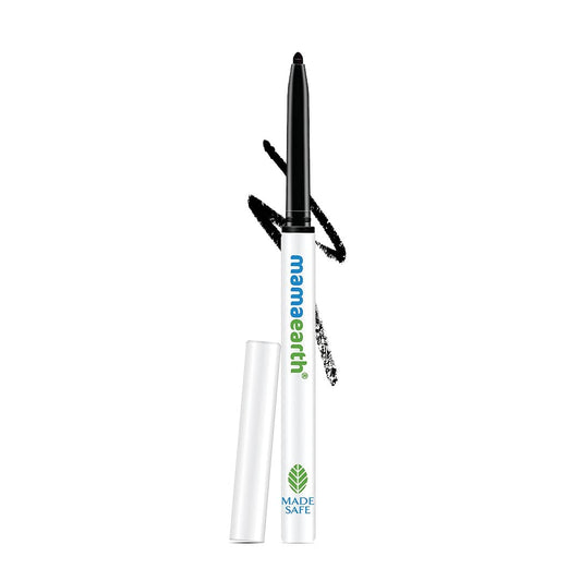 MAMAEARTH Charcoal Black Kajal with Vitamin C & Chamomile, 0.35g