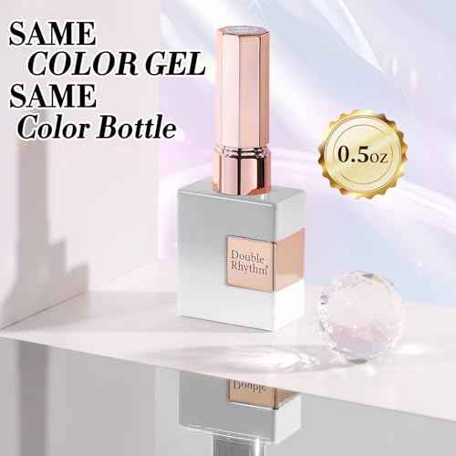 Double Rhythm 0.5 Oz Cat Eye Gel Polish with Magnet Same Color Same Bottle Holographic Glitter Shimmer Translucent Color Salon 15 ML Magnetic Nail Art (Clear Silver-MC1147)