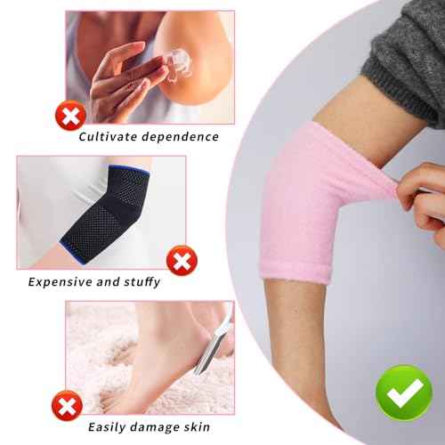 KALIONE 2 Pairs Elbow Moisturizing Sleeve Elbow Gel Cover Heel Socks Elbow Sleeves Elbow Pads for SPA Moisturizing Dry Cracked Skin Care