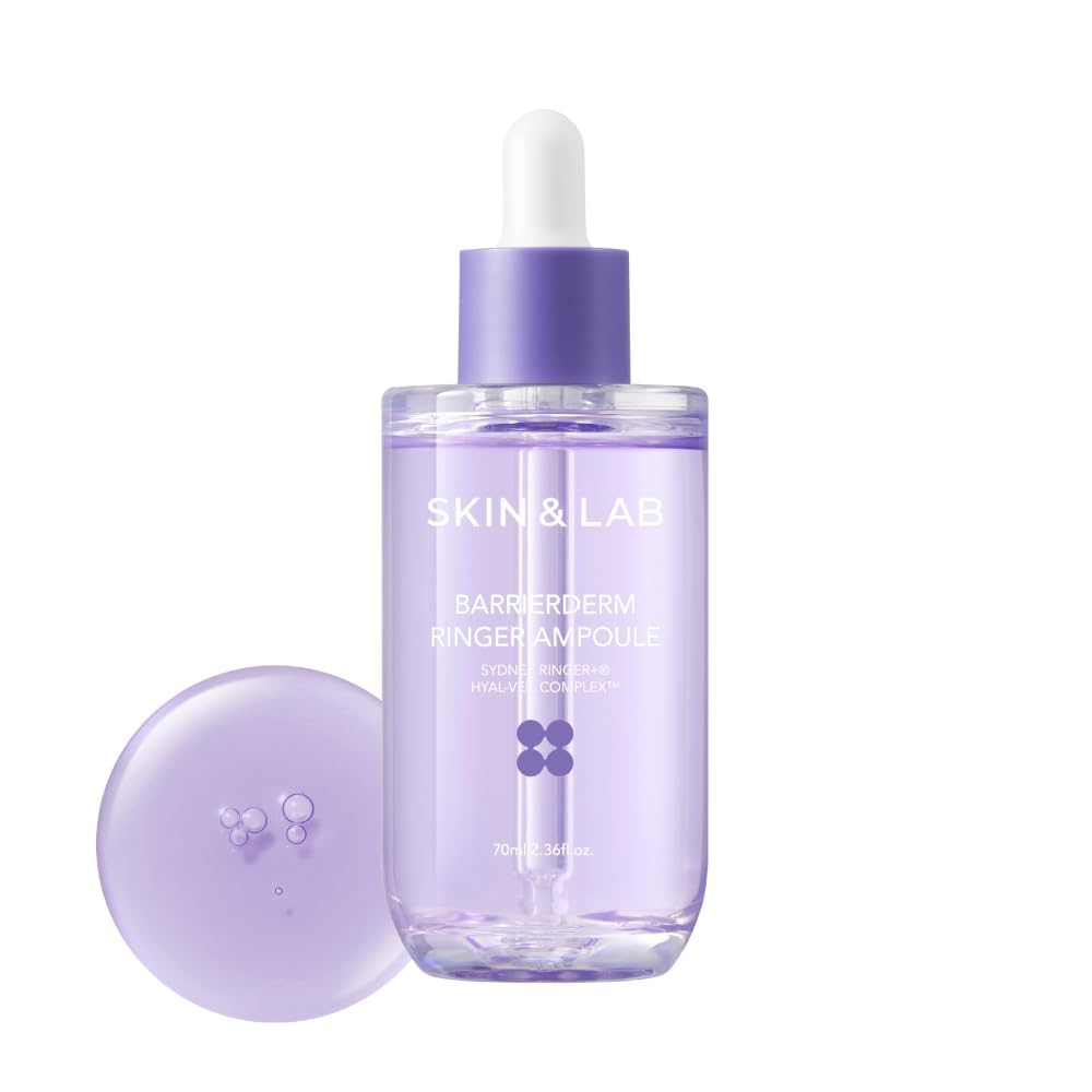 [SKIN&LAB] Barrierderm Ringer Ampoule, Inner Skin Moisture, Long-Lasting Hydration Retention for All Skin Types, Korean Skincare, 2.36 fl oz.