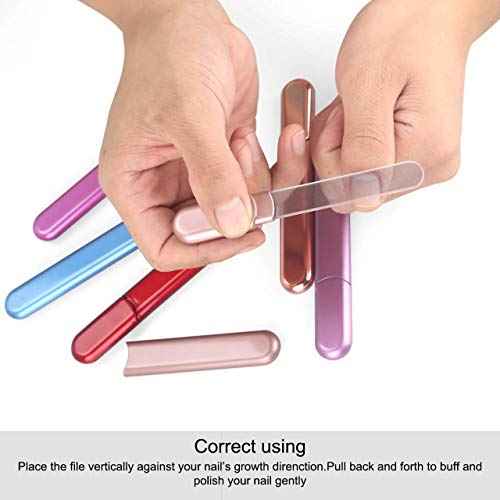 Premium Particular Glass Nail File with Case, Both Sided Filer, Crystal Beauty Nail File, Salon Nail Shine, Top Christmas Stocking Gift Idea for Women, Fruit Green