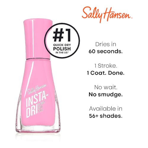 Sally Hansen Insta-Dri Nail Polish | Quick Dry, Long Lasting, Streak-Free Shine | Semi-Opaque, Glossy | 239 In a Blush | Pale Pink Nude Nail Color