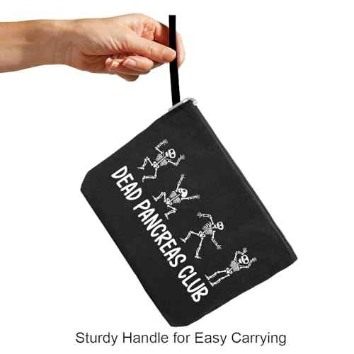 Dead Pancreas Club Cute Skeleton Diabetic Travel Cosmetic Bag, Diabetes Awareness Gifts, Funny Diabetic Bag Gift for Men Women Grandma Grandpa Mom Dad Aunt Uncle Sister Brother