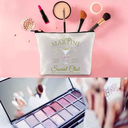 WCGXKO Hostess Bar Bag Novelty Makeup Bag Alcohol Gift Housewarming Gift Zipper Pouch Cosmetic Bag (Dirty MARTINI Bag)