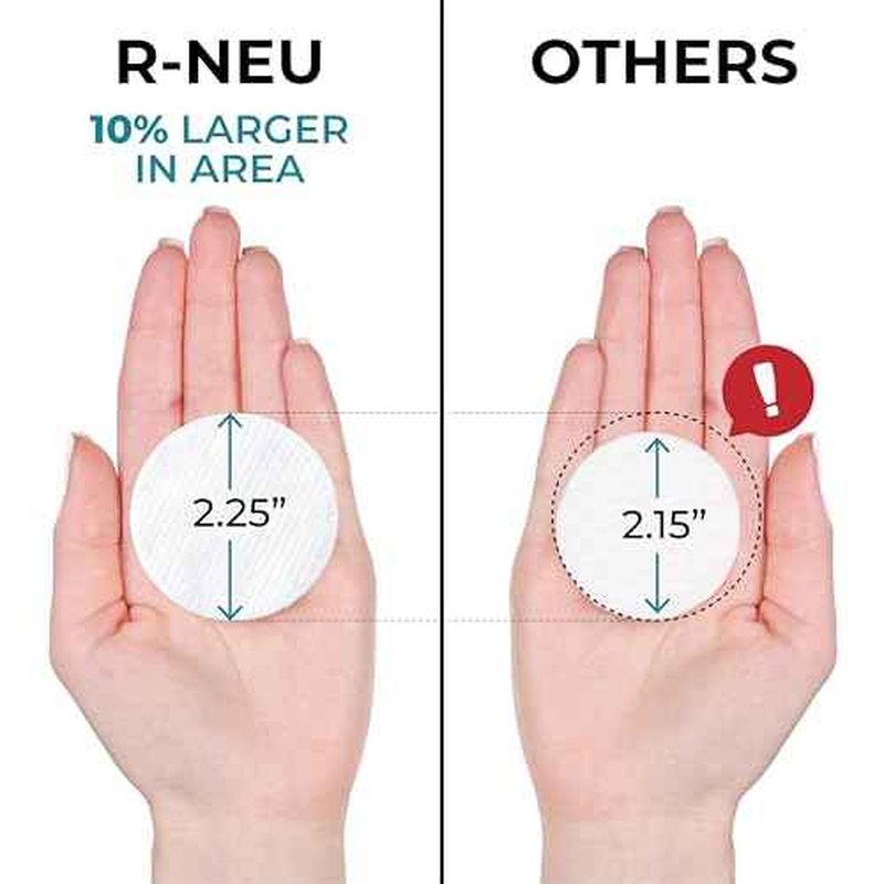 R-Neu 300 Count Premium [Turkish] Cotton Rounds, Stitched, Waffle Textured, 100% Pure & Natural Cotton Pads for Face, Hypoallergenic Makeup Remover (Packaging May Vary)