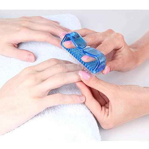 6 Pack Handle Grip Nail Cleaning Brush, Qeedy Fingernail Brush Cleaner Scrub Brush Kit for Toes Shower and Women & Men & Kids (Color A)