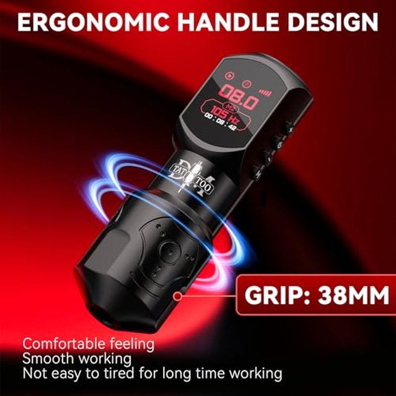 Tattoo Gun 4.0mm Stroke Length Wireless Tattoo Machine with Ultra OLED Display Screen Tattoo Pen with 1500mAh Battery Compact Lightweight Design for Tattoo Beginners and Artists