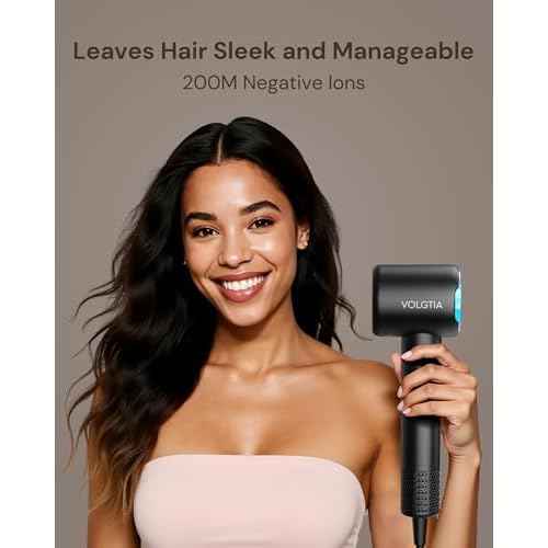Hair Dryer with Diffuser for Curly Hair, Blow Dryer, 110000 RPM Professional High Speed Hairdryer with Negative Ions, 1400W Blow Dryer with 6.5 Ft Cord Fast Drying for Women Men