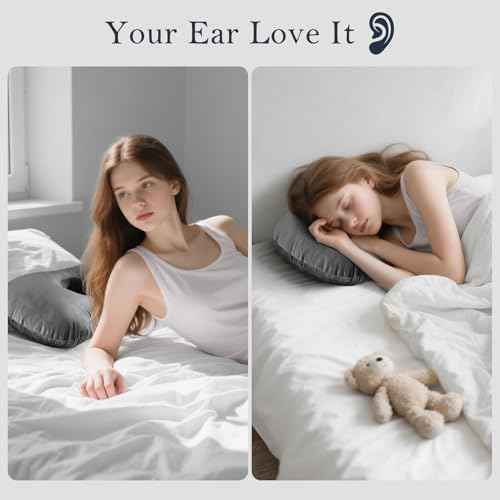 Ear Piercing Pillow for Side Sleepers, Larger Ear Hole Design for Comfortable Sleep, Adjustable Ear Pillows with Soft Washable Cover, Ideal for Ear Piercing Care and Support (Gray)