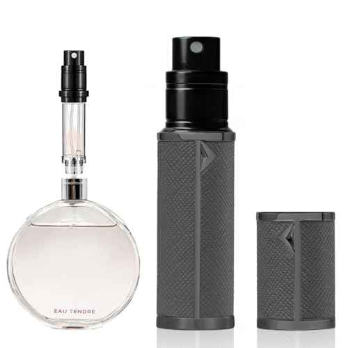 AB00GR 5ml Leather Perfume Atomiser Refillable, Bottom Fill Perfume Bottle, Portable and Leak-proof Suitable for Women and Men (AB00GR 5ml)