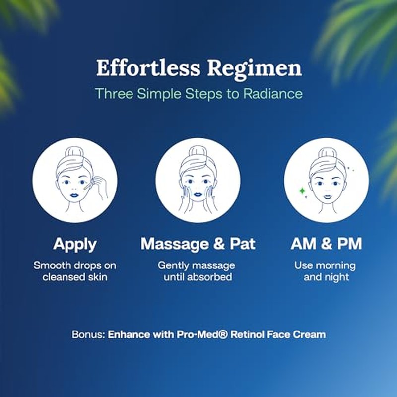 Pro-Med Retinol Therapy Anti-Aging Serum Pure Retinol with Vitamin A, C, E, Pro-Med Q10 & Avocado Oil Preservative-Free Hydrating Collagen Boosting Wrinkle Reducing 1 oz