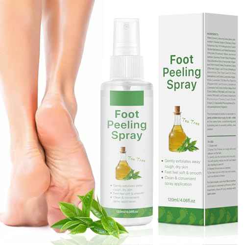 Foot Peeling Spray, Tea Tree Foot Exfoliator Spray, Vegan Botanicals, Moisturizing & Smooth Feet Skin, Gently Exfoliates Away Rough, Dry Skin, 4.06fl.oz/120ml