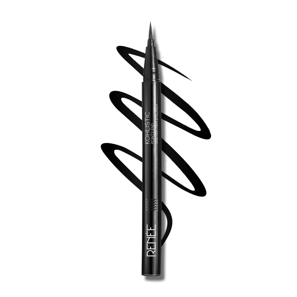 RENEE Pointy End Sketch Pen Eyeliner - Smudge Proof, Matte Finish, Light Weight, Water Resistant, Long Stay, Highly Pigmented with One Stroke Application Formula - Black