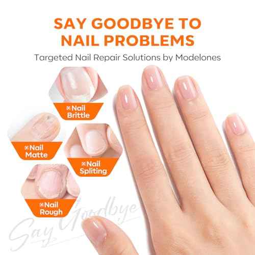modelones Nail Strengthener and Growth Clear Nail Repair for Damaged Nails Hardener Extra Strong and Growth Repair Mode Gifts for Women 15ml 0.51 Fl Oz