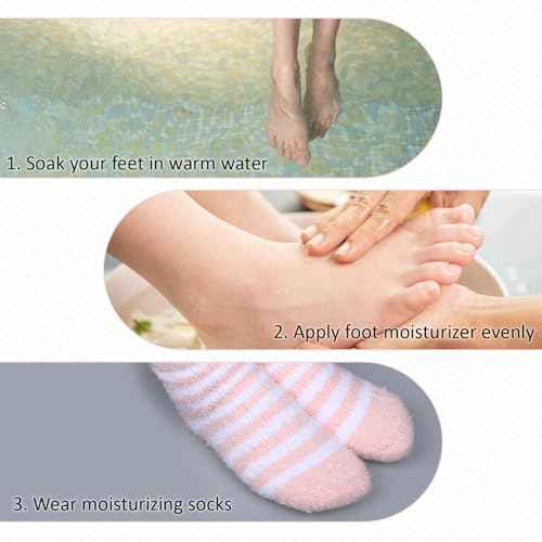 3 Pairs Aloe Socks, Aloe Infused Socks for Women, Fuzzy Moisturizing Socks, Spa Socks for Men, Lotion Socks Heel Socks for Dry Cracked Feet Women, Gel Socks Sleep Socks