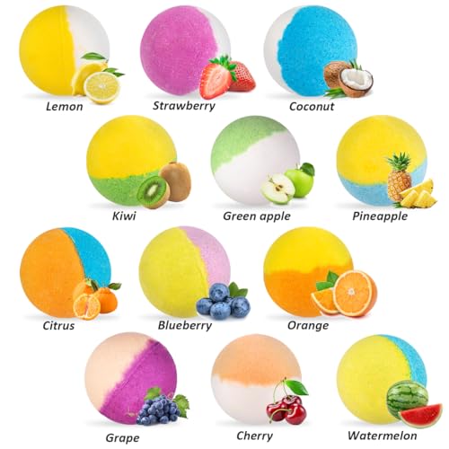 Bath Bombs for Kids with Surprise Inside - 12Pcs Kids Bubble Bath Fizzies with Sea Animal Toys, Gentle Safe for Skin Moisturize. Birthday Christmas Gifts for Boys Girls