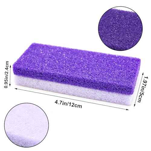 Foot Pumice Stone 4 Pack Pedicure Stone for Feet Pumice Sponge for Feet Callus Remover and Scrubber Double Sided Pedicure Foot Pumice Stone for Feet and Heels Callus and Dead Skins (Purple)