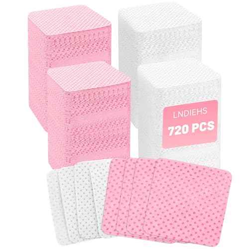 720Pcs Lint Free Nail Wipes, Nail Supplies Nail Polish Wipe, Pads Gel Nails No Lint Naile Glue Wipes Super Absorbent Soft Non-Woven for Fingernail Polish Remover Eyelash Extensions Nail Art