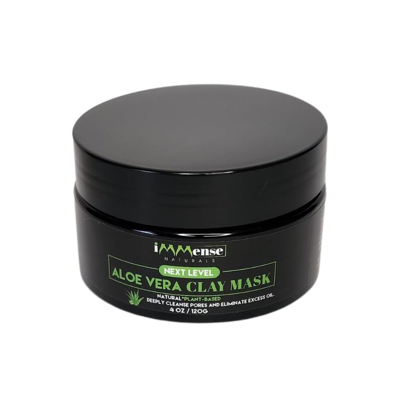 Aloe Vera Clay Mask for Face - Moisturizing Deep Pore Cleanser with Vitamin C | Eczema, Oily & Dry Skin Care