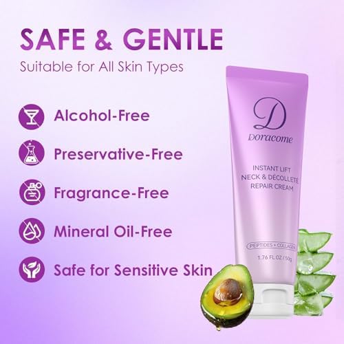 Retinol Neck Firming Cream - Collagen & Hyaluronic Acid for Anti-Aging | 1.76 Fl Oz