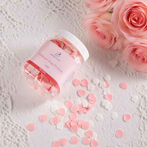 Pedicure Soap Flowers Foot Soak Petals Sheet for Softens Dead Skin Moisturizing Relaxing Spa Feet Birthday Pedi Nail Party (Rose)