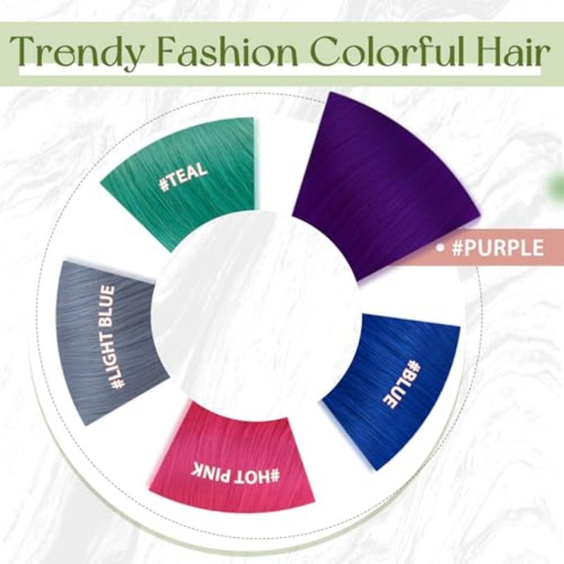 RUNATURE 22 Inch Microbead Hair Extensions Purple Human Hair, Micro Link Extensions Pre Bonded Microloop Long Colorful Purple Hair Extensions for Highlight Party 25g 25s