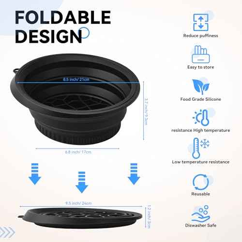 Face Bowl for Ice with Built-in Icetray, Foldable Silicone Facial Plunge Bowls, for Home Ice Bath Washbasin, Black