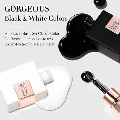 Double Rhythm 2 Pcs 15ml UV Gel Polish Set Pure White And Black Color Gel Nail Polish Kit Nail Art Salon DIY (2-A1015+A1093)