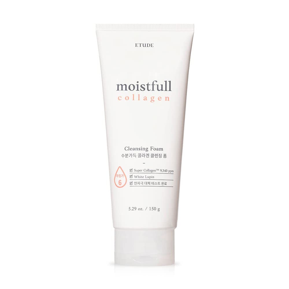Moistfull Collagen Cleansing Foam - Gentle Face Wash with Super Collagen & Lupinus Albus Protein | 5.29 Ounce