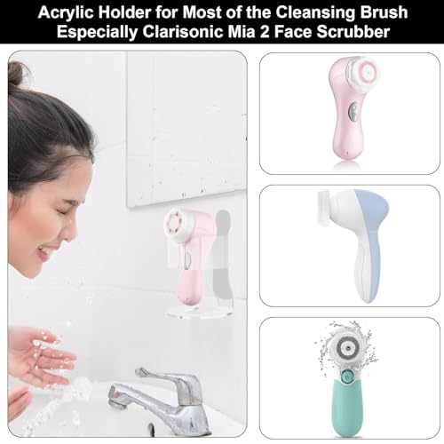Beautyflier Electric Face Scrubber Holder, Clear Acrylic Holder Compatible with Clarisonic Mia 2 Cleaning Cleanser, Great for Massaging and Deep Cleansing (Holder Only)