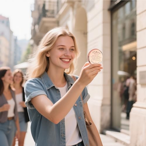 GAOLZIUY Granddaughter Makeup Compact Mirror - Grandma & Grandpa Gift, Birthday Present with Light & Magnification