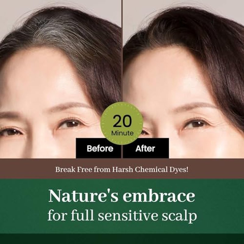 Dongsung Herb Speedy Color Cream(Deep Brown, 3Pack) Korean Herbal Vegan Hair Dye PPD-Free Ammonia-Free Hypoallergenic 100% Gray Coverage, Odorless, Dermatologically Tested, Quick 20-Minute Application
