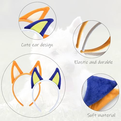 Jolbndcv 4 Pcs Dogs Ear Headbands Soft Blue Party Costumes for Pet Birthday Party Costumes Dress-up Supplies
