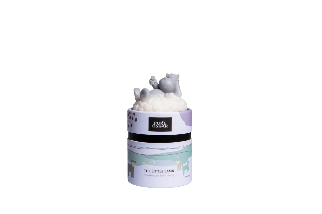 Pure Oskar The Little Lamb Irish Handmade Soap Natural Moisturizing Ingredients Cute Quirky Fun Irish Gift, Made in Ireland
