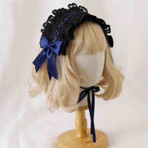 Women's Lolita Headband Black Lace Maid Hairband Hair Accessories Girls Gothic Headdress for Cosplay Costume Party