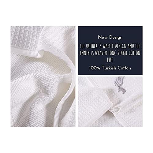 100% Turkish Cotton Hair Towel Wrap for Women,Non Microfiber,400-GSM(Grams per Square Metre),AntiFrizz,Hair Plop Waffle Towels for Curly,Long&Thick Hairs,Turban Head Wrap,1Pack10x26inc(White)