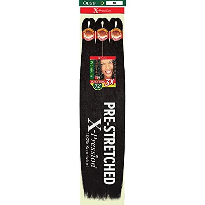 Outre Braids X-Pression Braid Premium Pre Stretched Braid 72'' 3X (5-PACK, 1)