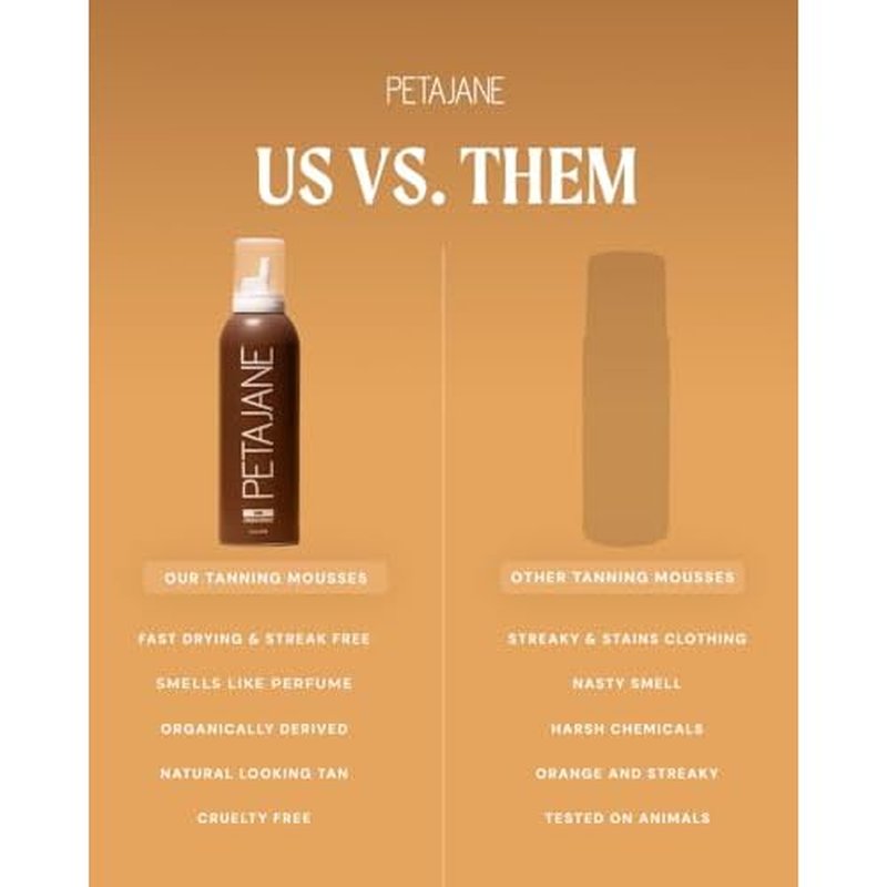 Dark Tanning Mousse 7oz - Made in the USA - Streak-Free, Lightweight, Non-Sticky, Fast-Absorbing, Vegan, Sunless Tanner for All Skin Types