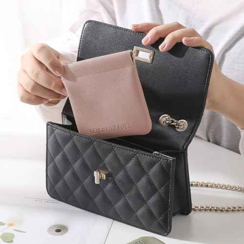 RIGHT AWAY 3 PCS Small Makeup Bag for Purse,Mini Cosmetic Organizer Make Up Bag for Women,Squeeze Coin Purse Pouch,Portable Tiny Makeup Pouches for Cosmetic Accessories,Lipstick, Jewelry, Card, Coins