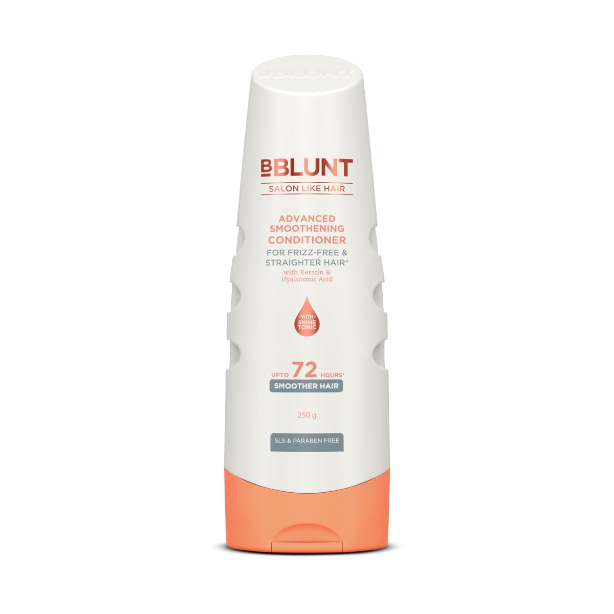 BBLUNT Advanced Smoothening Conditioner With Keratin & Hyaluronic Acid - 250 Grams Makes Hair Frizz-Free & Straighter Deeply Nourishes Adds Spectacular Shine For Unisex