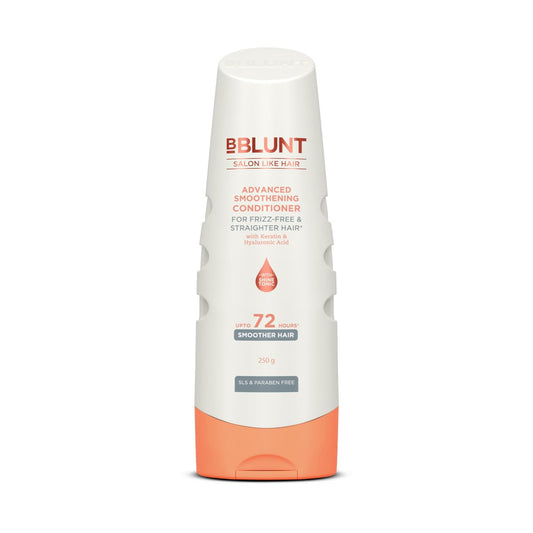 BBLUNT Advanced Smoothening Conditioner With Keratin & Hyaluronic Acid - 250 Grams Makes Hair Frizz-Free & Straighter Deeply Nourishes Adds Spectacular Shine For Unisex