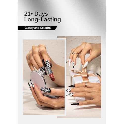 MelodySusie Thick Gel Nail Polish Set- 2 Pcs 15ML Black & White Gel Polish Set Soak Off UV LED White Gel Polish Christmas Gift for Women Nail Art Manicure Salon DIY Nail Design Decoration at Home