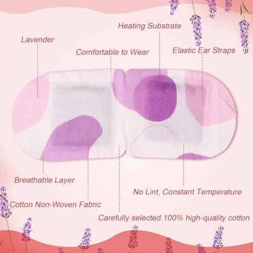 Bonuci 12 Pcs Christmas Steam Eyemasks Bulk Christmas Stocking Stuffer for Coworker Employee Staff Xmas White Elephant Gift Basket Stuff Party Favor for Adult Women Men Lavender Scent Sleep Eyemask