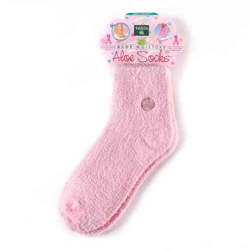 Earth Therapeutics Aloe Vera Socks ? Infused with Natural Aloe Vera & Vitamin E ? Helps Dry Feet, Cracked Heels, Calluses, Rough Skin, Dead Skin - Use with Your Favorite Lotions - Pink